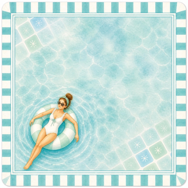 Poolside Mahjong Mat green/white float