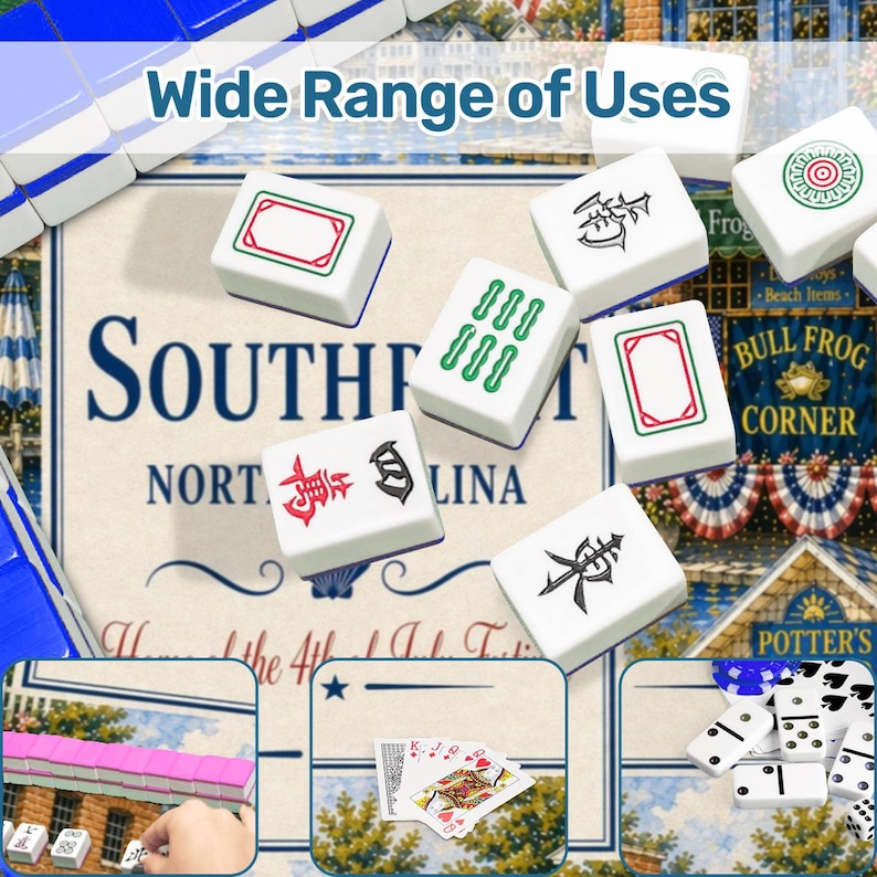 Southport, North Carolina Coastal Illustration Mahjong Mat Design bild 7