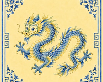 Tapete de mahjong Dragón Guardián Dorado