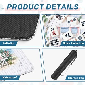 Coastal Beach Cottage Mahjong Mat bild 14