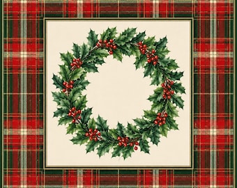 Christmas Holly Wreath Mahjong Mat