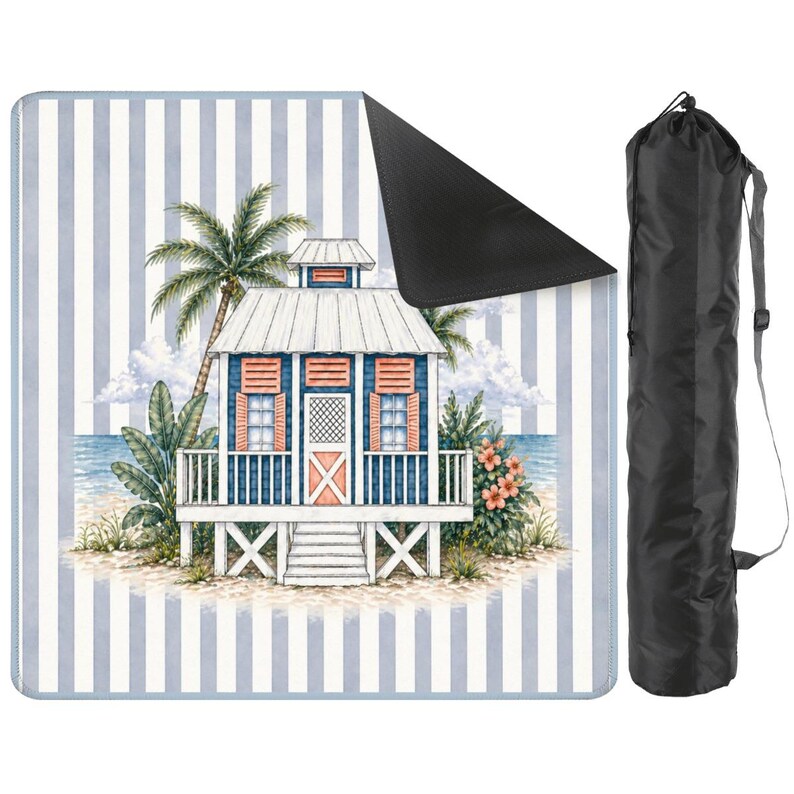 Coastal Beach Cottage Mahjong Mat bild 5