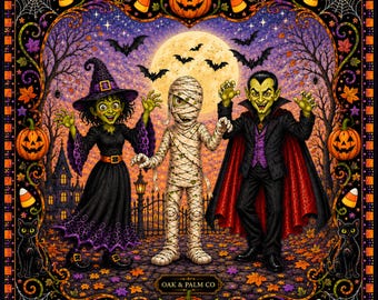 Halloween Monster Mash Mahjong Mat