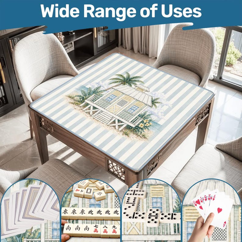 Coastal Beach Cottage Mahjong Mat bild 11