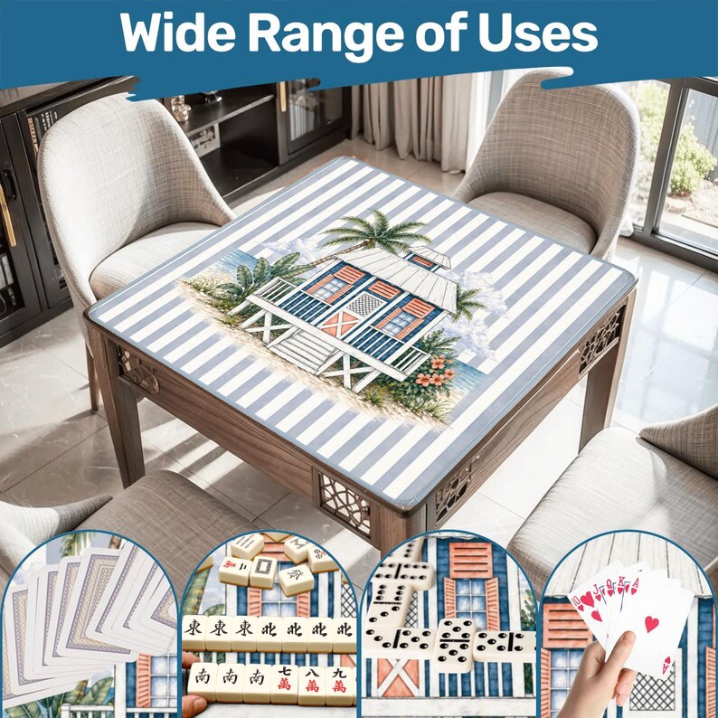 Coastal Beach Cottage Mahjong Mat bild 13