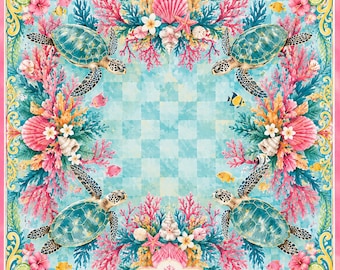 Oak & Palm Co. Sea Turtle Mahjong Mat