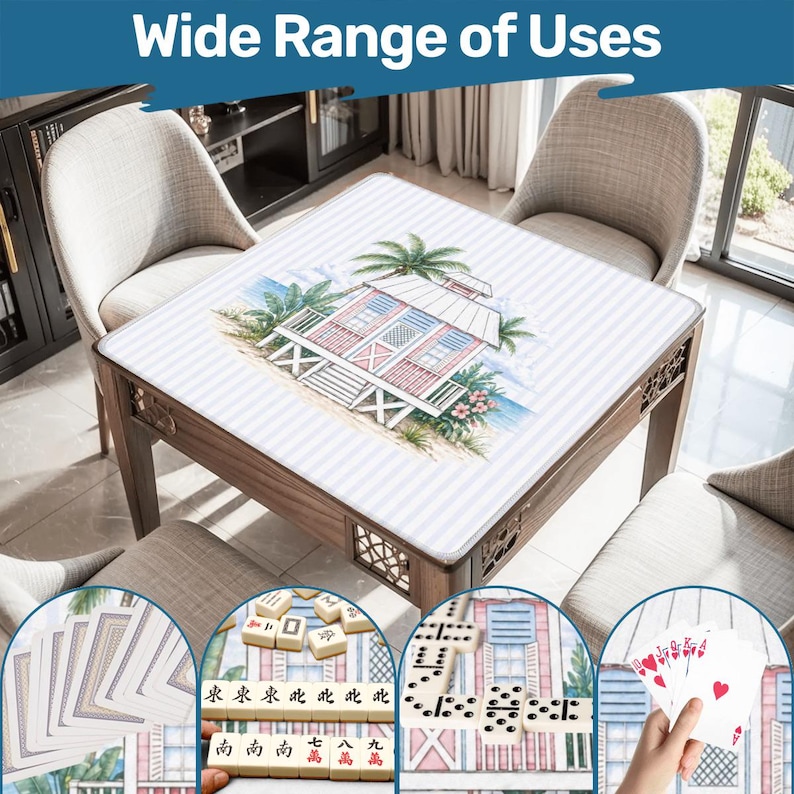 Coastal Beach Cottage Mahjong Mat bild 8