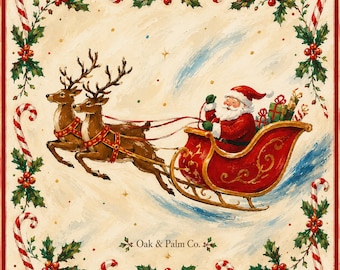 Santa Sleigh Christmas Mahjong Mat