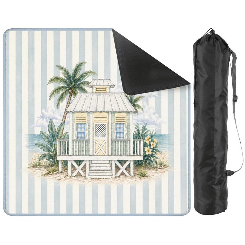 Coastal Beach Cottage Mahjong Mat bild 4