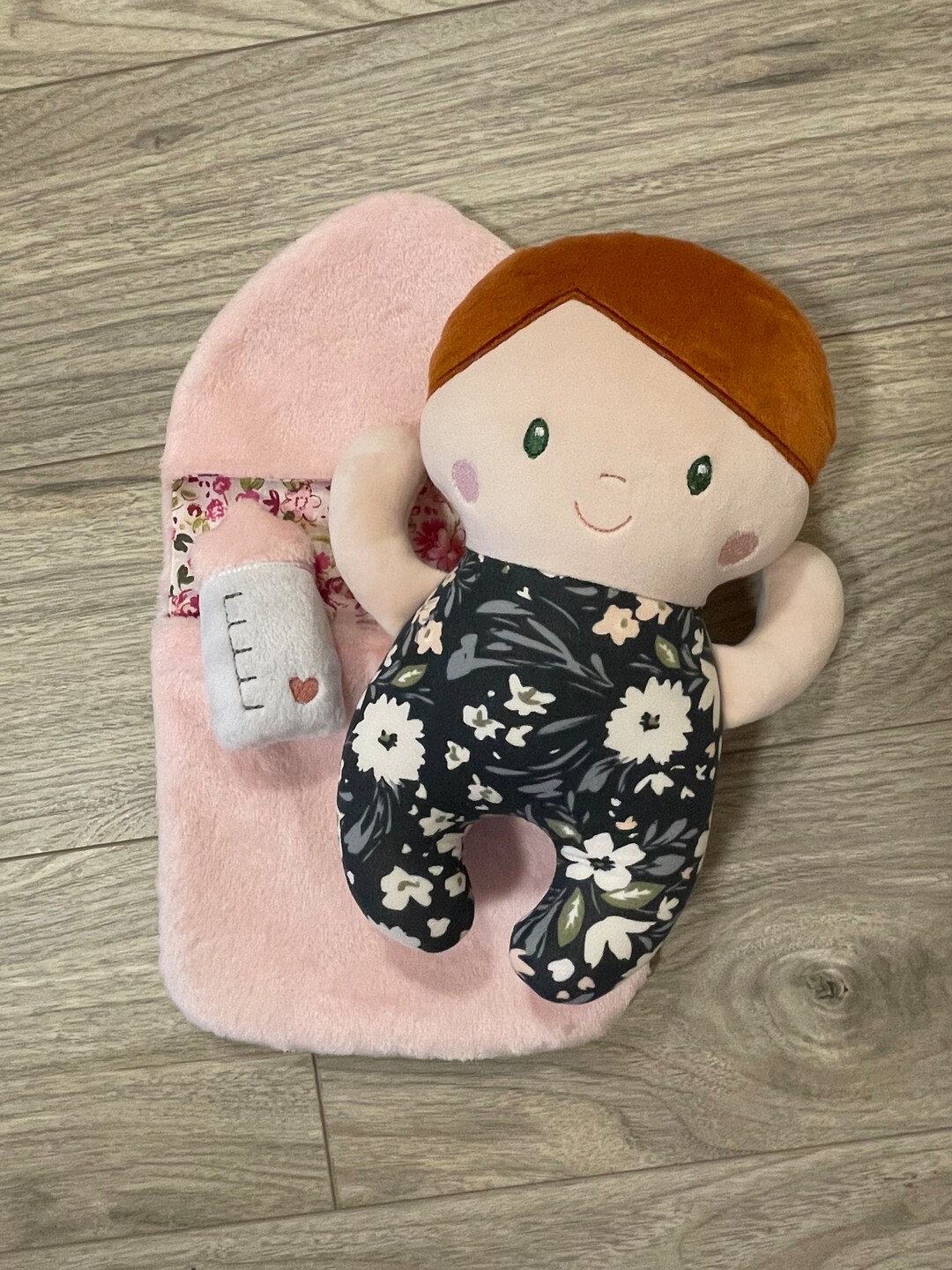 Baby Doll in Sleeping Bag Red Hair and Green Eyes 11 Inch Etsy