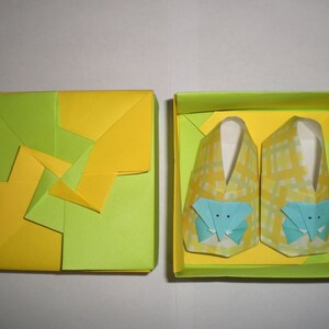Origami Baby Booties Shoes with box
