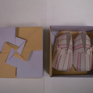 Origami Baby Booties Shoes with box