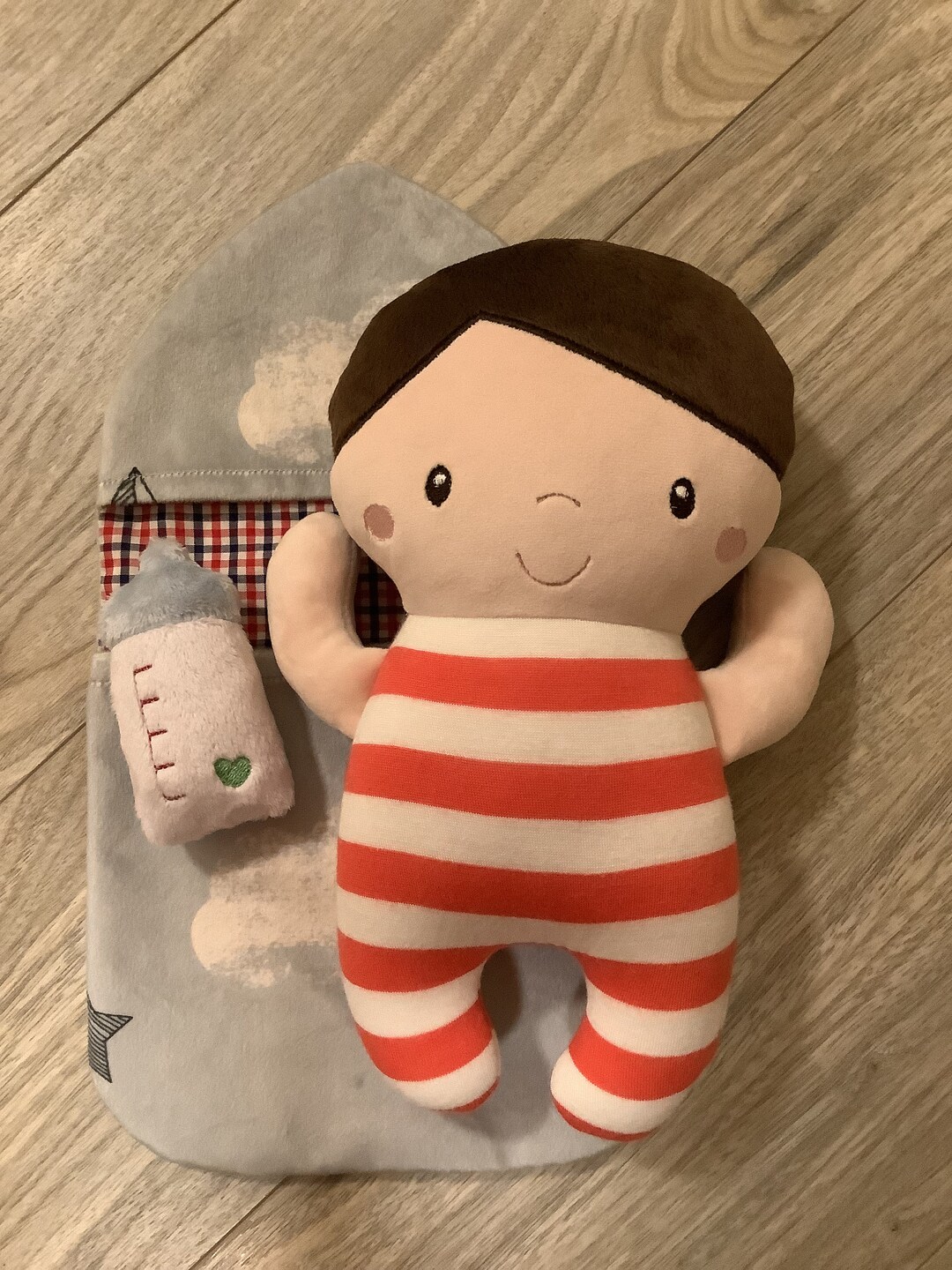 Baby Doll in Sleeping Bag Brown Hair and Brown Eyes 11 Inch Etsy