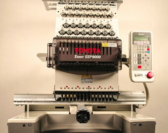 15 Needle Commercial Embroidery Machine TOYOTA ESP 9000 w/270 cap system Lowered