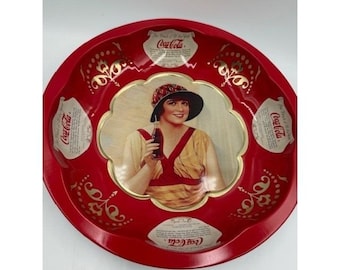 Vintage 1996 Coca-Cola blikken kom roodgouden Flapper Girl reclame verzamelobject