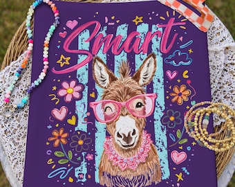 Smart Ass Png, Funny Donkey Shirt Png, Brushstroke Smart Png, Preppy Donkey Png, Humor Summer Shirt Png, Funny Animal Png, Digital Download