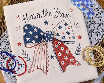 Onora i coraggiosi png, Fiocco del Memorial Day PNG, Clipart della bandiera americana patriottica, Design per sublimazione dei veterani, 4 luglio PNG, Libertà png