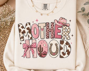 Preppy Mother Hood PNG, Western Mama PNG, Mom Life Sublimation, Western Mom Shirt Design, Mother's Day Graphic, Boho Mom PNG
