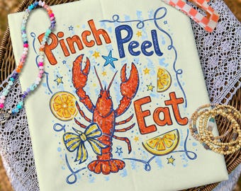 Crawfish Season PNG, Pinch Peel Eat PNG, Southern PNG, Crawfish Png, Trendy Png, Put Some South In Ya Mouth Png, Boutique Png