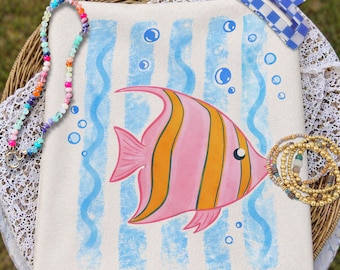 Angel Fish PNG, Fish PNG, Summer PNG, Spring Png, Whimsy Png, Girly Png, Stripes Png, Dainty Png, Lake Days Png, Sea Shells Png, Trendy Png