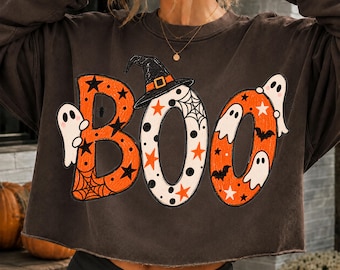 Halloween BOO Ghost PNG, Spooky Shirt Design, Witch Hat, Sublimation Digital Download