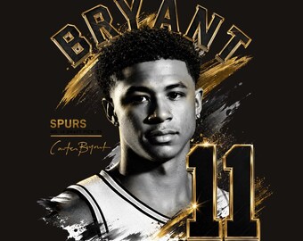 File PNG di Carter Bryant degli Spurs di basket, design per sublimazione sportiva, design per maglietta da basket dei San Antonio Spurs, maglietta dei playoff degli Spurs