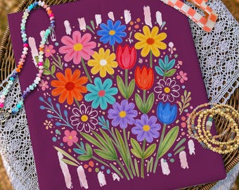 Striped Boho Floral Brushstroke PNG, Preppy Floral PNG, Summer Vibes Png, Spring Flowers Png, Wildflower Png, Floral Mama Png, Boho Summer