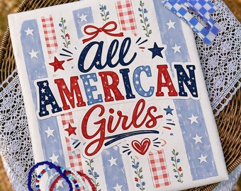 Ragazza americana a righe retrò con fiori PNG, American 250, 4 luglio PNG, Terra dei liberi, Dio benedica gli Stati Uniti PNG, Patriottico, Rosso Bianco Blu