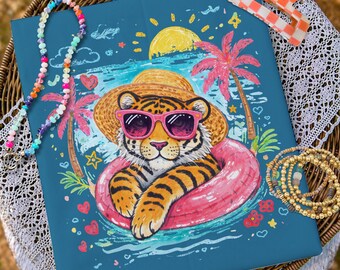 Preppy Summer PNG Viral Summer PNG Girly Beach Tee Retro Leopard Shirt Design Cute Summer Colorful Summer Vibes png Sublimation