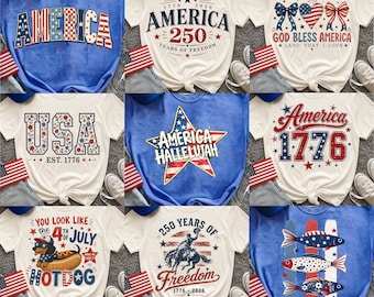 Retro 250th Anniversary USA PNG Bundle: 4th Of July Png 1776-2026 Png, Independence Day Png, Patriotic Coquette (Digital Download)