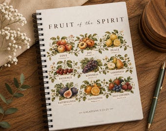 Fruit of the Spirit Journal, Bible Study Notebook, Prayer Journal Gift for Her
