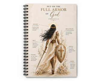 Rüstung Gottes Journal, christliches Notizbuch, Epheser 6:11 Bibelstudienblatt, Gebetstagebuch, Glaubensgeschenk für Frauen