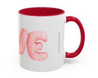 Inspirational Mug, Watercolor Love Coffee Cup, Gift for Her