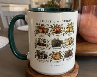 Fruit of the Spirit Mug, Christian Verse Coffee Cup, Gift for Her