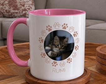 Neutral Cat Coffee Cup, Custom Pet Mug, Gift for Pet Lover