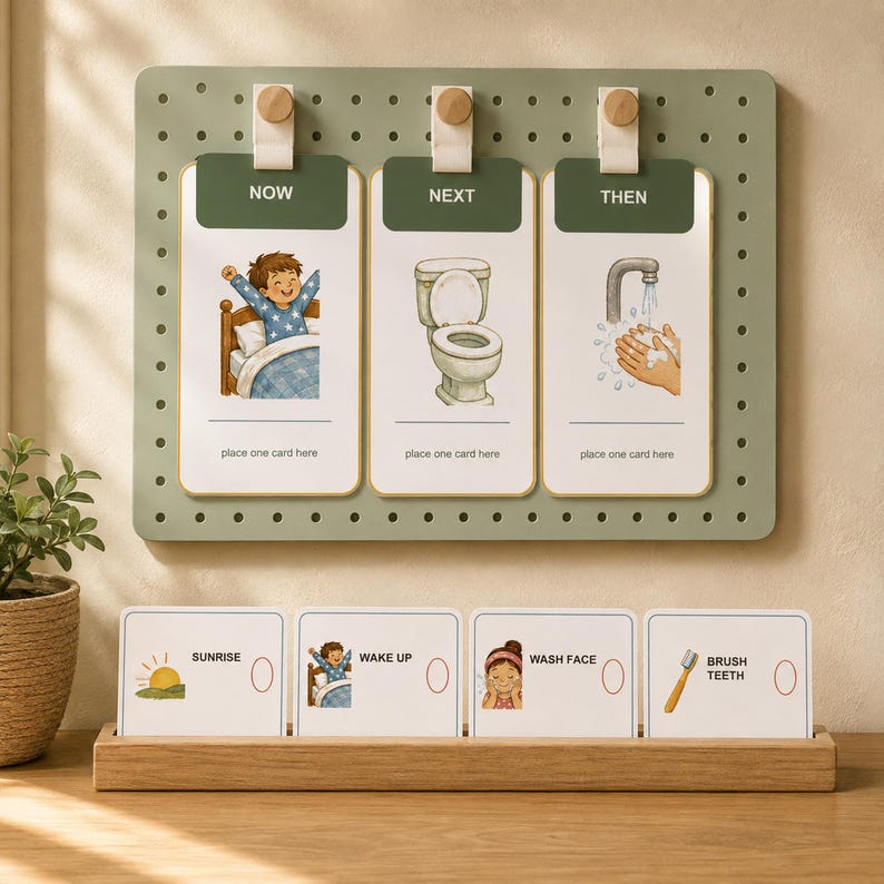 Tableau de routine matinale pour enfants, emploi du temps visuel ...