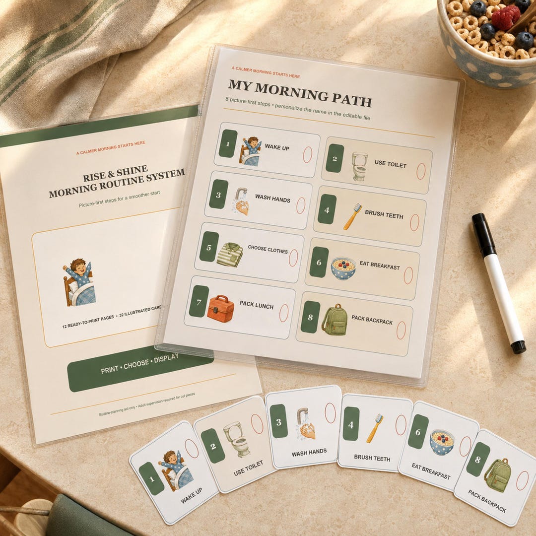 Tableau de routine matinale pour enfants, emploi du temps visuel ...