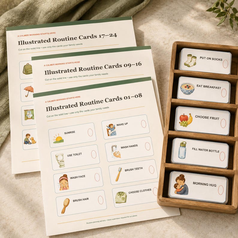 Tableau de routine matinale pour enfants, emploi du temps visuel ...
