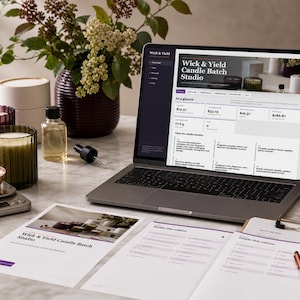 Candle Pricing Calculator App, 34-Page Batch and Burn Test Workbook, Formula Cost, Inventory and Profit Tracker