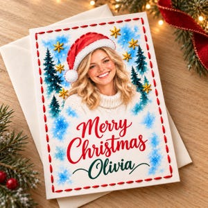 Modèles de cartes de Noël personnalisées à broder, cartes de Noël en papier brodé, motifs de broderie à imprimer, bricolage de cartes de vœux, téléchargement PDF