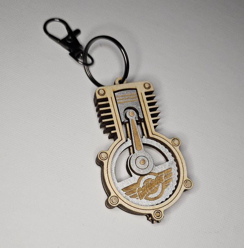 Keychain Engine Mini Engine Keychain With Moving Parts | Functional Gear & Piston ...