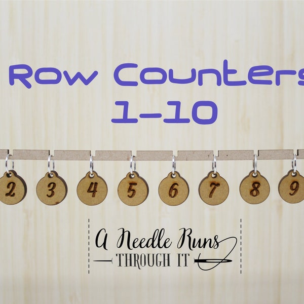 1-10 numbers Row Counter Stitch markers. Row counter for knitting or crochet. stitch count markers for Knitting and Crochet. Clasp markers