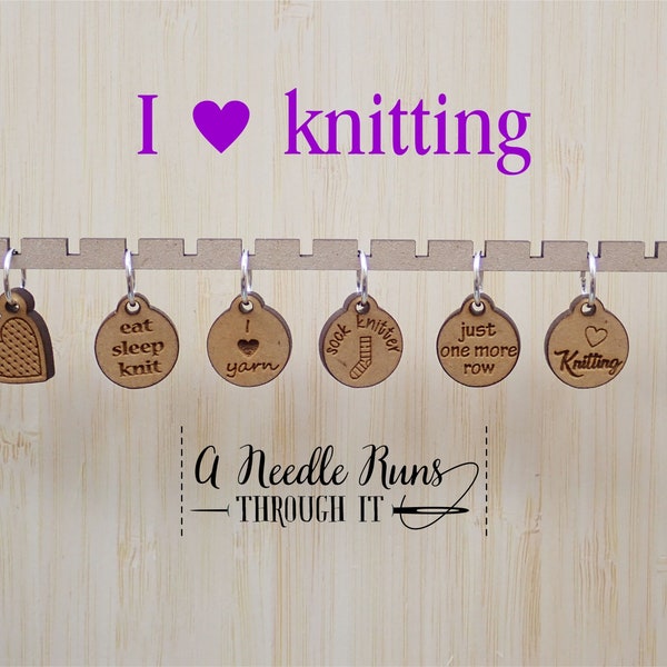 I love knitting Stitch markers set, sock knitter, knitter gift, snag free stitch markers