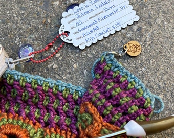 Work in Progress (WIP) Tags. Erasable and reusable labels for crochet & knitting projects.