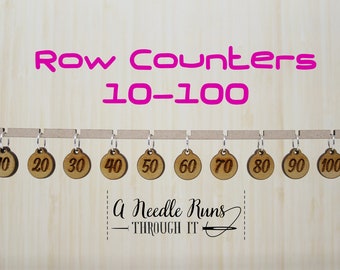 10-100 Row Counters - Stitch Markers (set of 10)