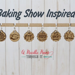 Baking Show inspired Stitch Markers for Knitting or crochet, Ready, set, bake stitch Markers for Knitting and Crochet, Star Baker