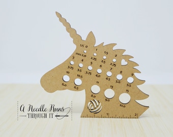 Pretty Unicorn Knitting Needle gauge, small needle gauge. magical unicorn needle gauge for knitting needles