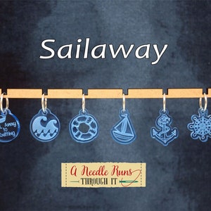 Sailaway Knitalong Stitch Marker Set and Tiny triangle matching bag. Olive Knits 4 day KAL st. marker set, Knitting. Sailing stitch markers
