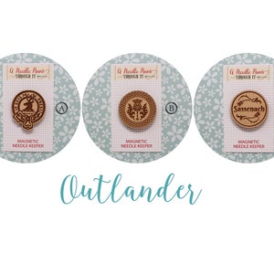 Cross Stitch Needle Minder, Outlander needleminder, Wood Magnetic Needle Minder. Hand embroidery, Needle Keeper.Needleminder cross stitch
