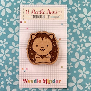 Cross Stitch Needle Minder, Cute hedgehog needle minder, Wood Magnetic Needle Minder. Hand embroidery, Needle Keeper. cross stitch hedgehog